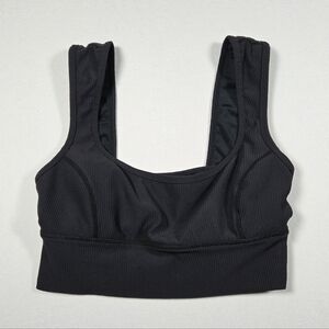 FP Movement by Free People "Go To" Ribbed Sports Bra Black Small S EUC